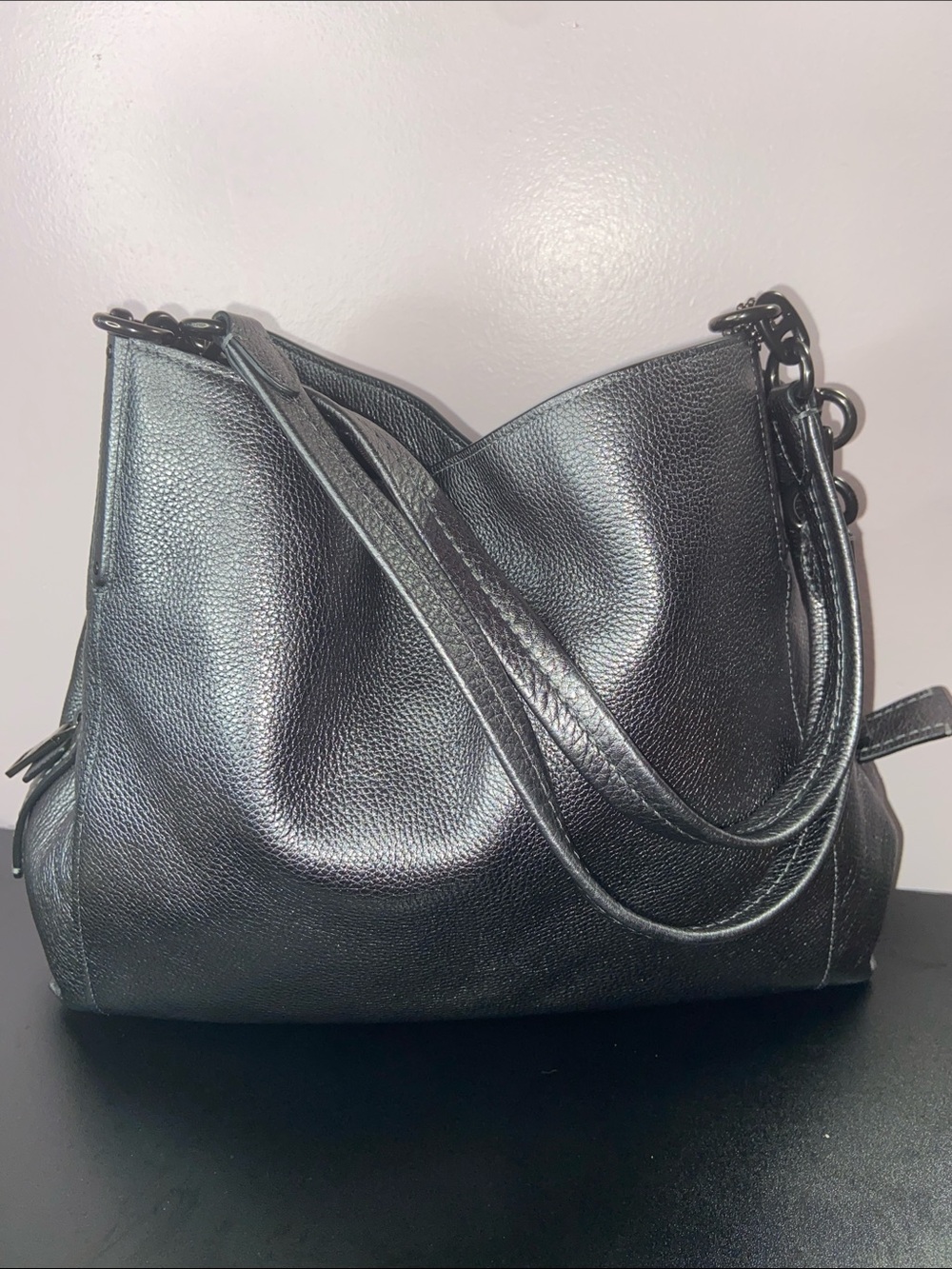 Coach Dalton 31 Metallic Shoulder Bag EUC